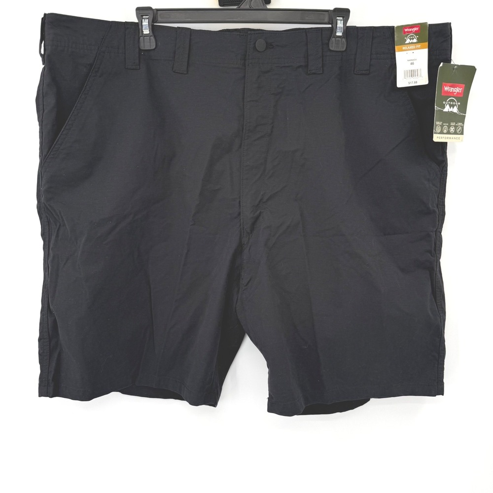Wrangler‎ Shorts Men 46 Black Outdoor Performance Relaxed Fit 8in Inseam NW992CV